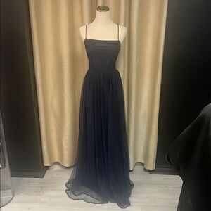 Windsor Blue Spaghetti Strap Prom Dress